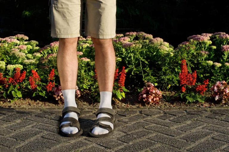 man wearing socks and sandals is like bad business stationery design